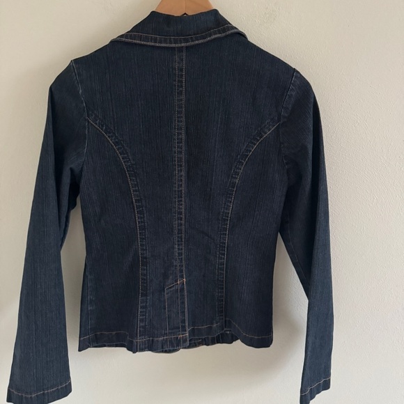 Vintage Y2K Denim Jean Chambray Blazer Jacket Y2K L - Picture 6 of 10